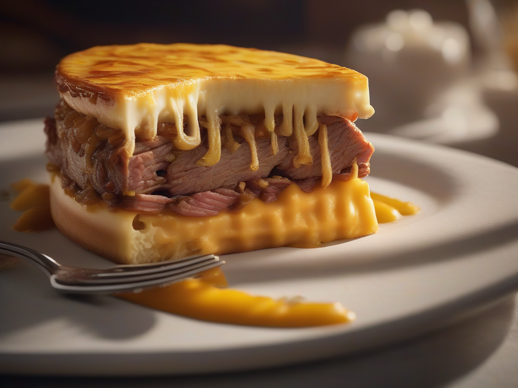 Torta de Carne com Cebola Caramelizada e Queijo Cheddar