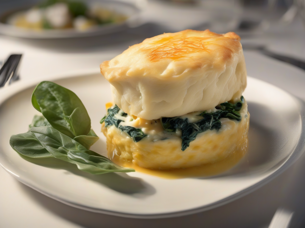 Torta de Bacalhau com Espinafre e Queijo Cheddar
