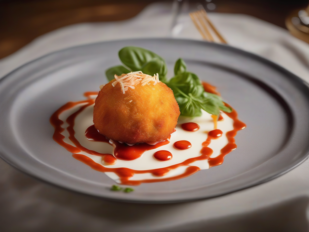 Arancini de Queijo Mozzarella com Molho de Tomate