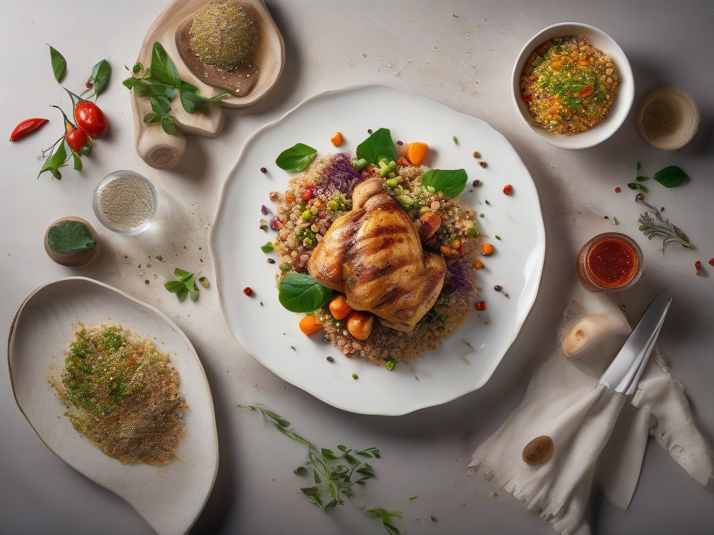 Frango Grelhado com Legumes Frescos e Quinoa