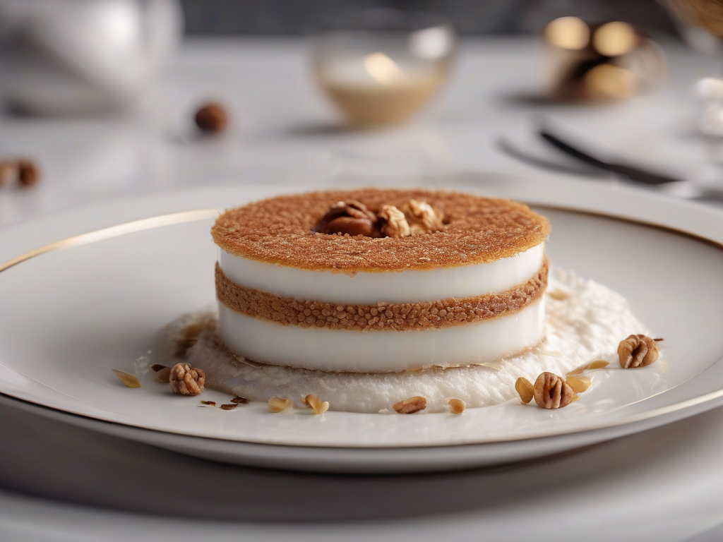 Torta Fina de Coco e Nozes com Creme de Leite Condensado