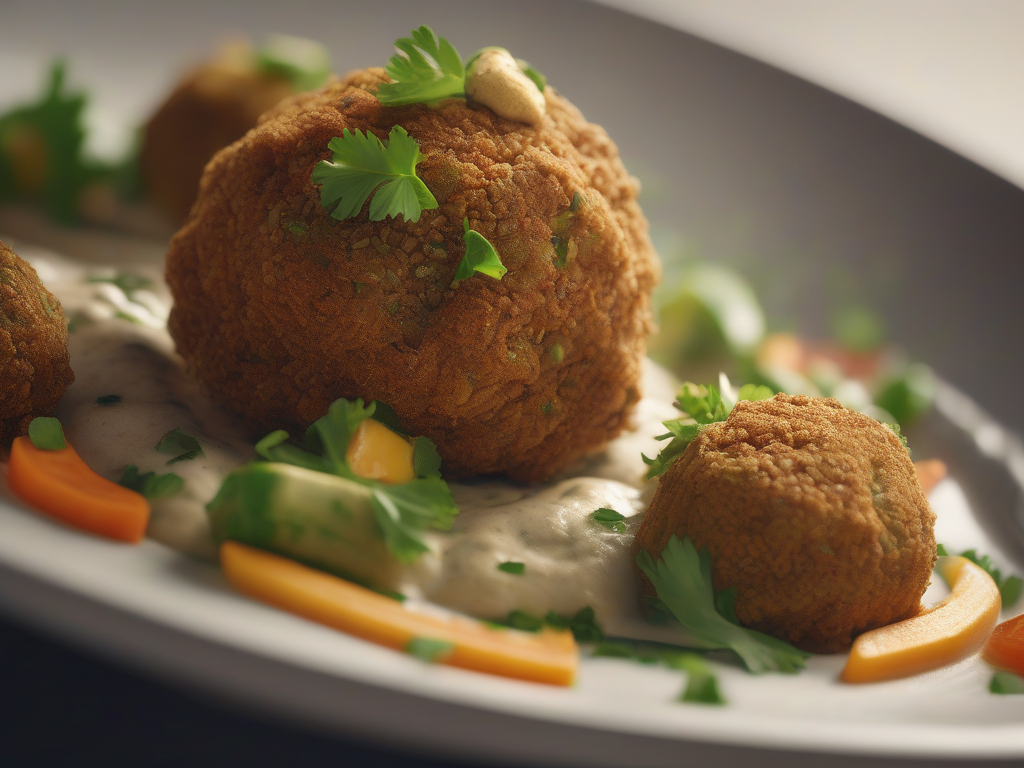 Falafel Sírio com Molho Tahine e Legumes