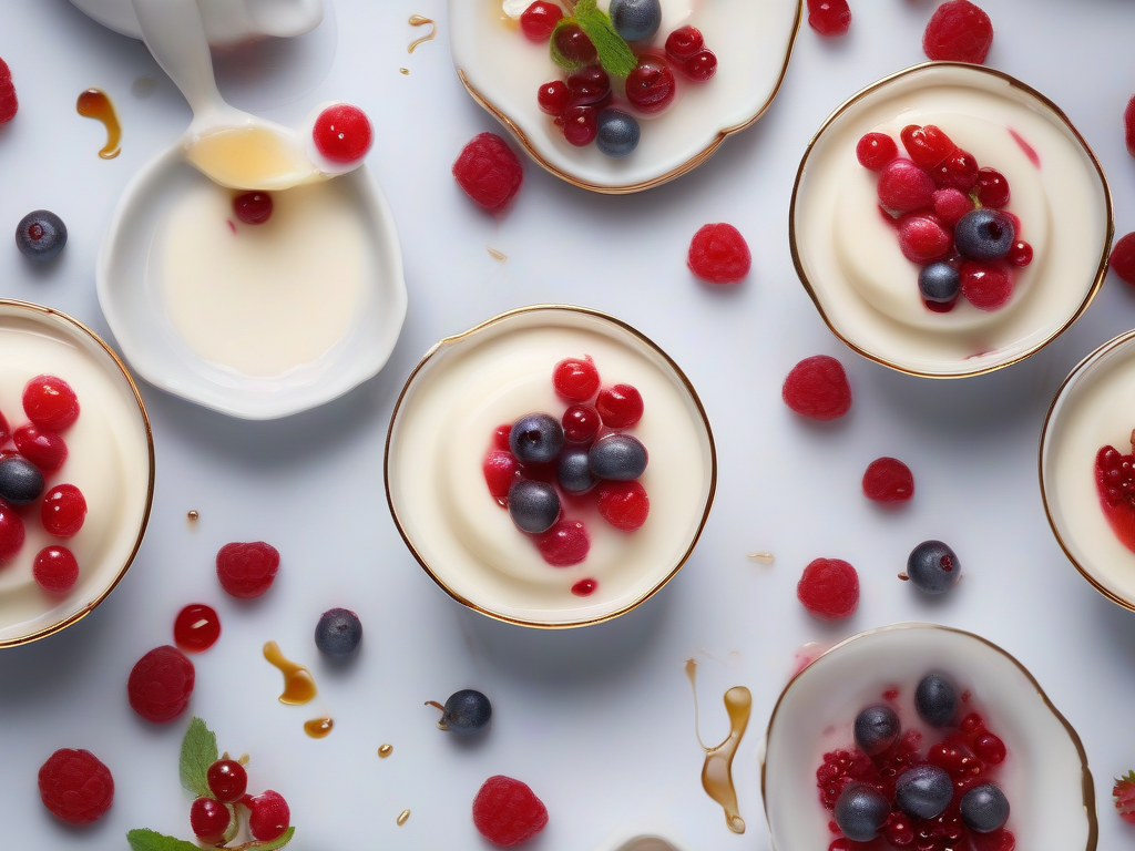 Torta de Panna Cotta com Frutas Vermelhas e Mel de Mês das Mães