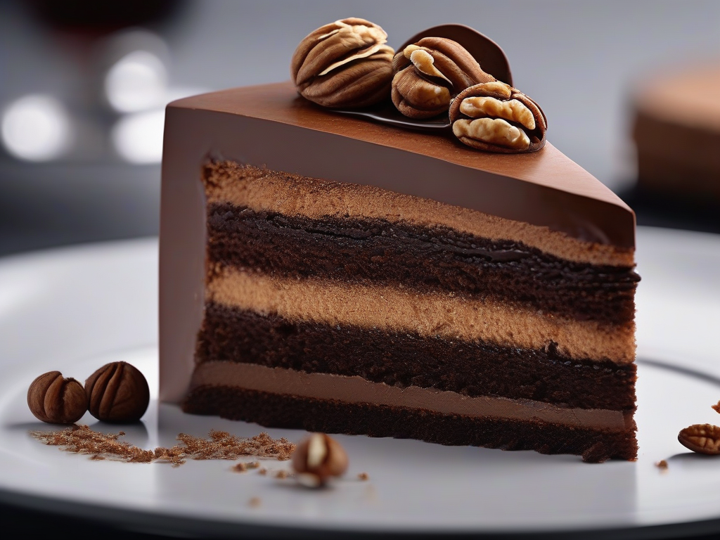 Torta Fina de Chocolate com Nozes Americanas