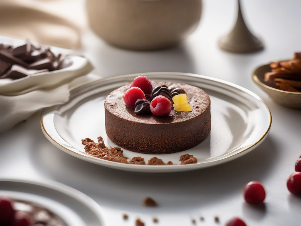 Torta de Chocolate com Nozes e Frutas Vermelhas