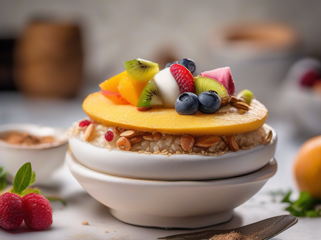 Torta de Pão de Ló com Frutas Frescas e Coco