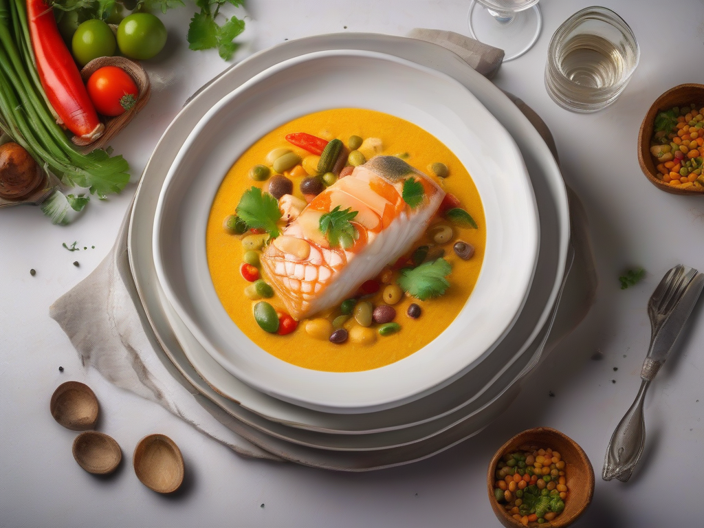 Moqueca de Peixe com Coco e Legumes