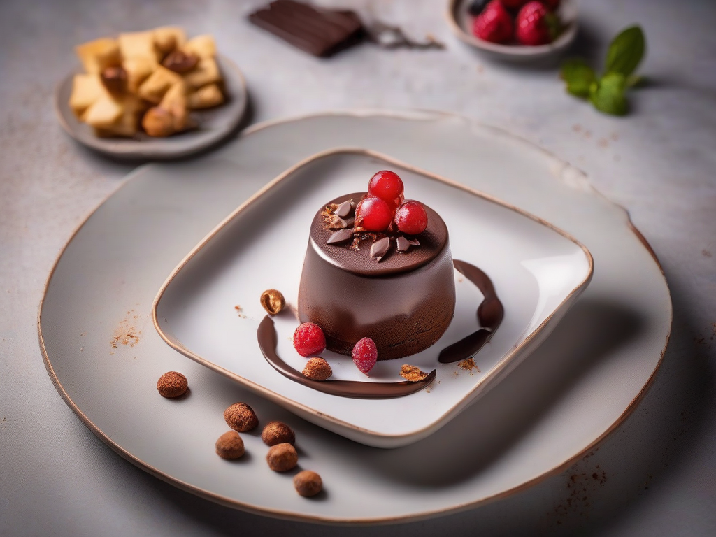 Torta de Chocolate com Nozes e Frutas Vermelhas