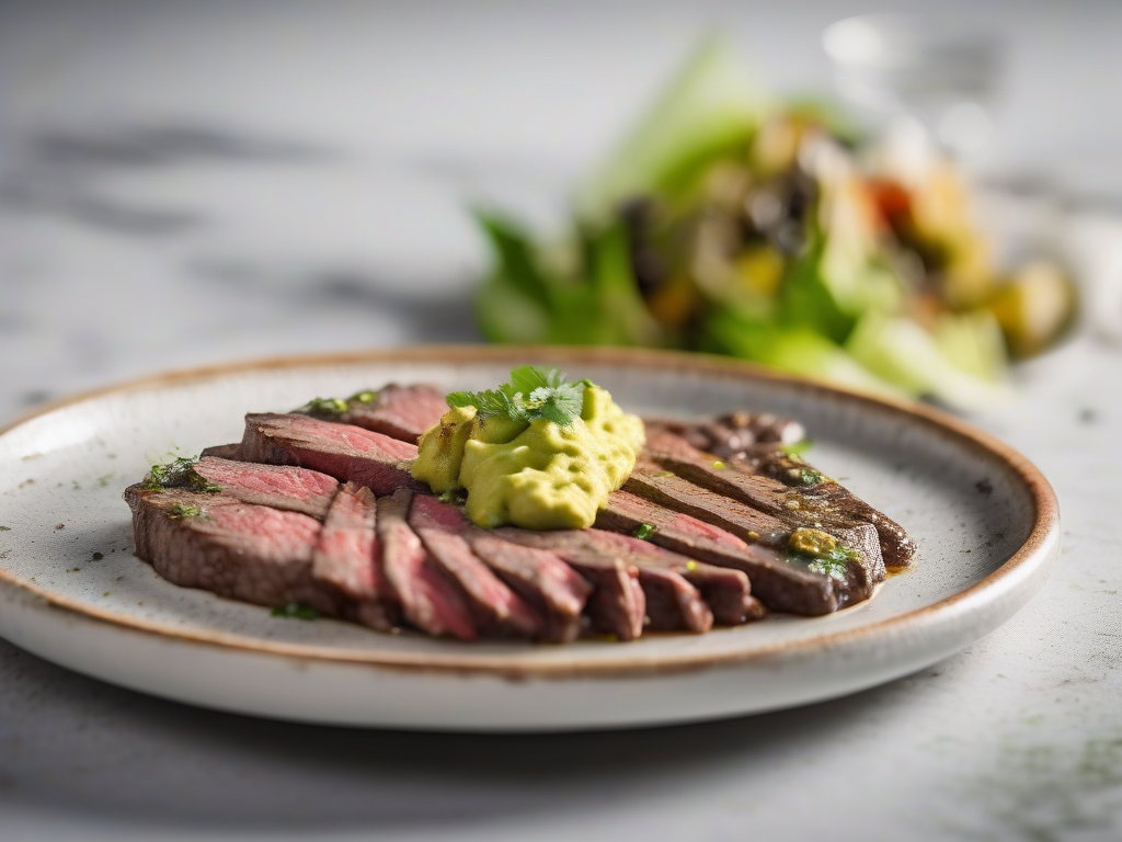 Carne Asada com Salsa de Manga e Abacate
