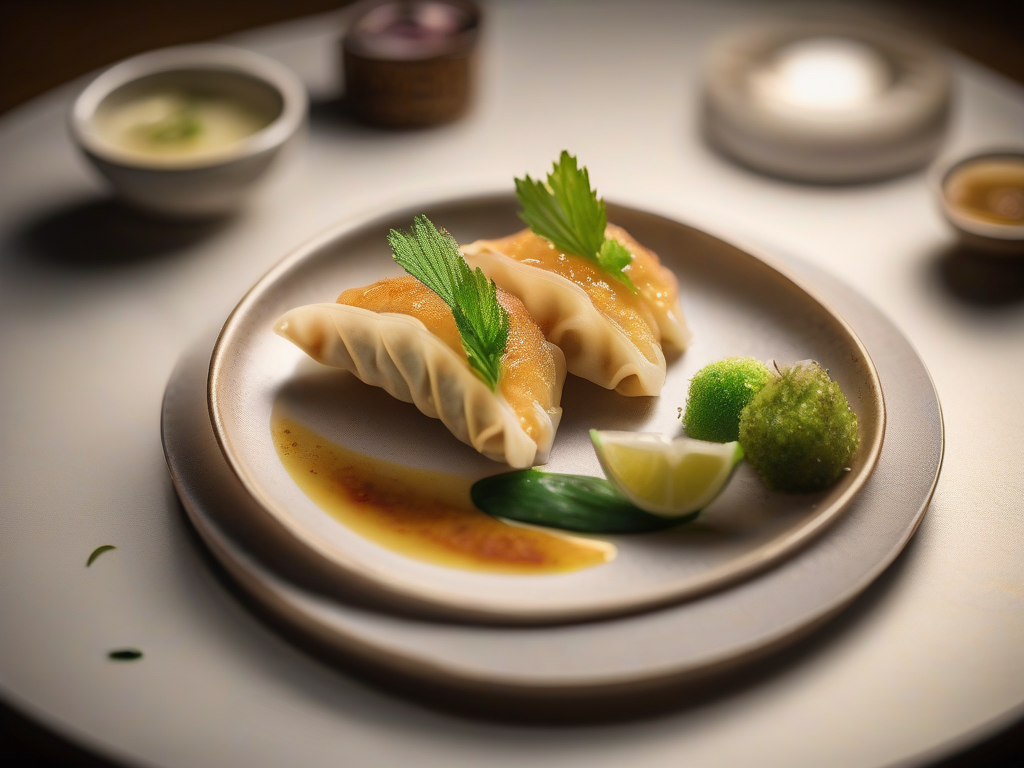 Gyoza de Camarão com Molho de Gengibre e Limão