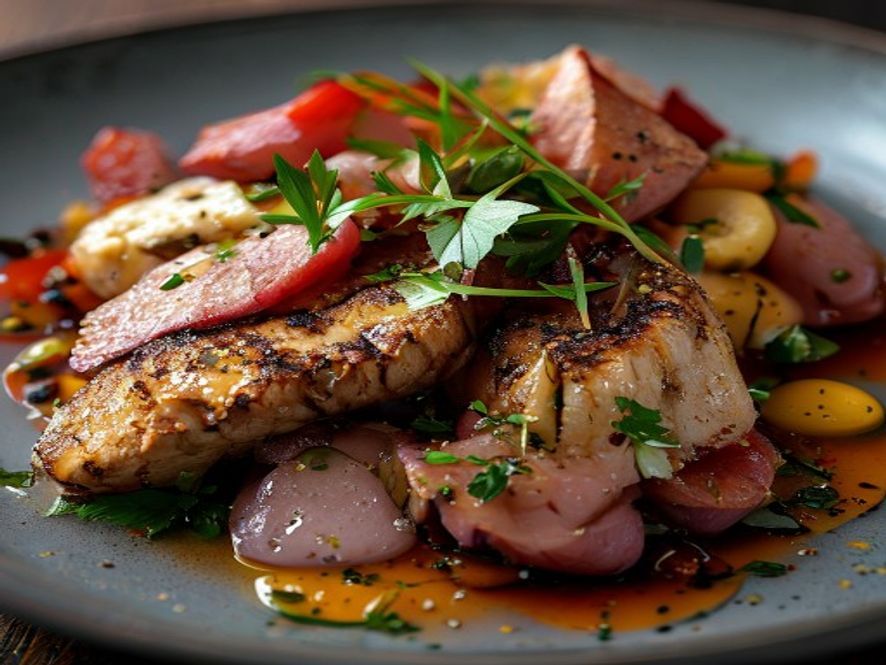 Bife de Costela com Purê de Batata e Ervas