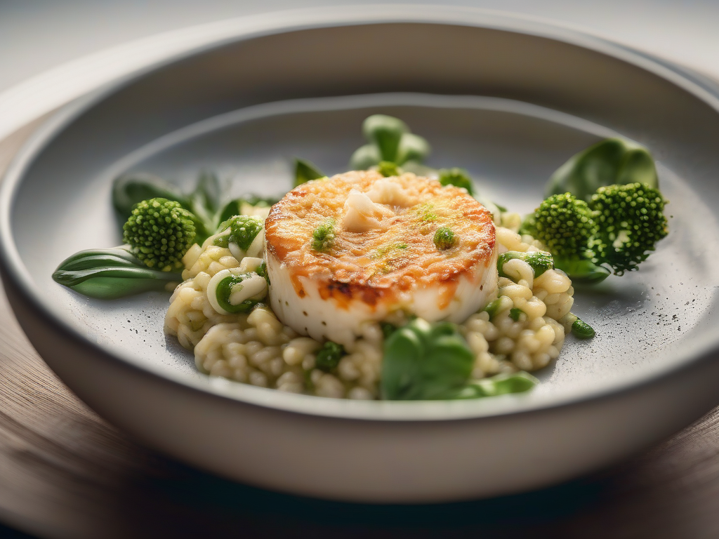 Risoto de Camarão com Queijo Parmesão e Pesto