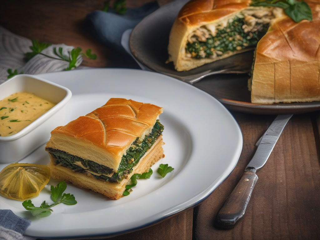 Torta Mediterrânea de Frango com Espinafre