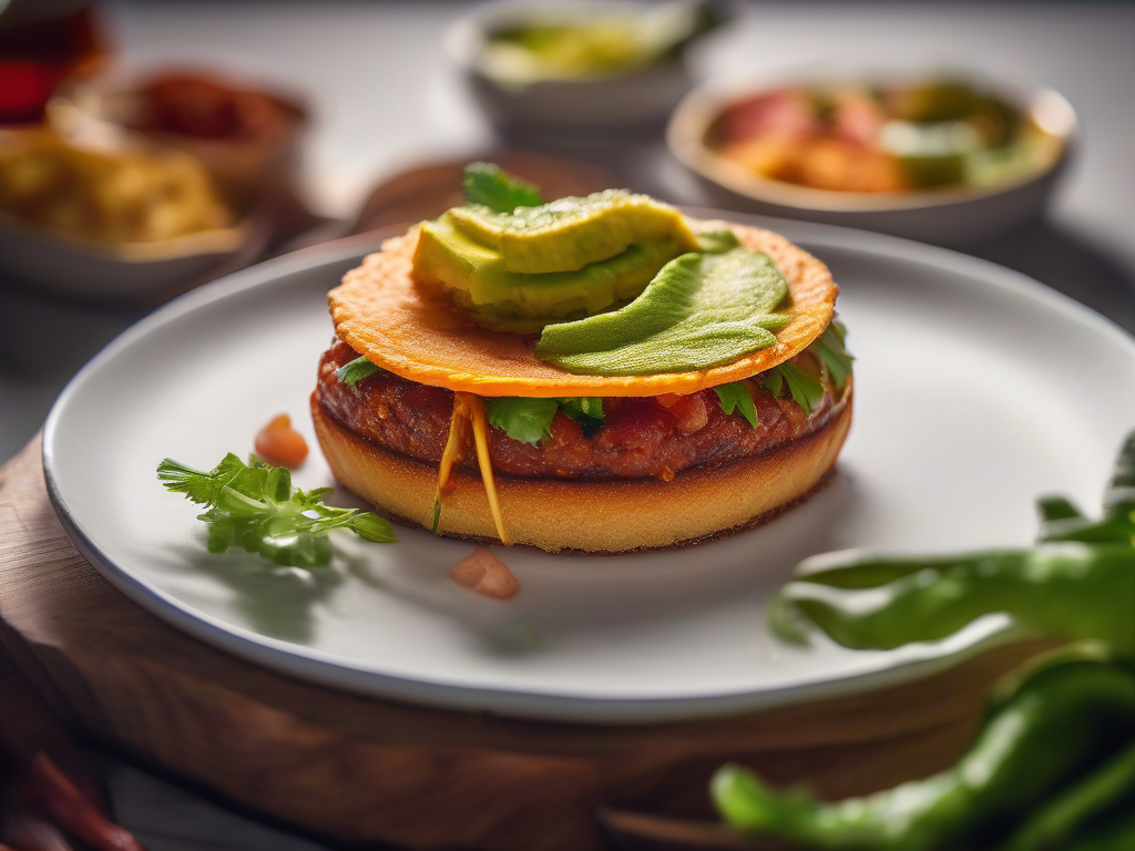 Torta Mexicana de Chorizo com Salsa de Abacate