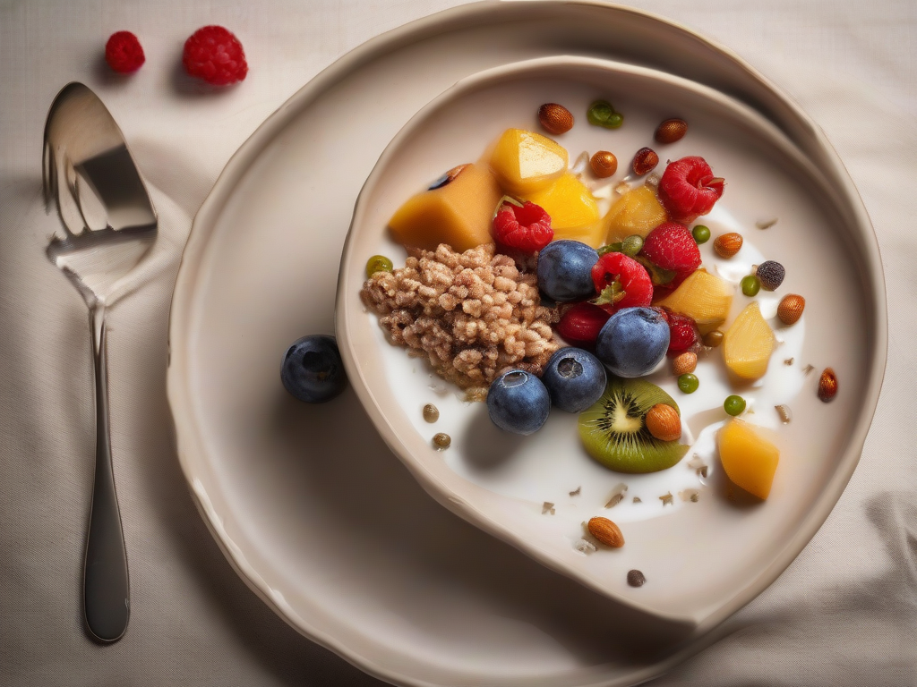Bowl Mediterrâneo de Aveia com Frutas e Nozes