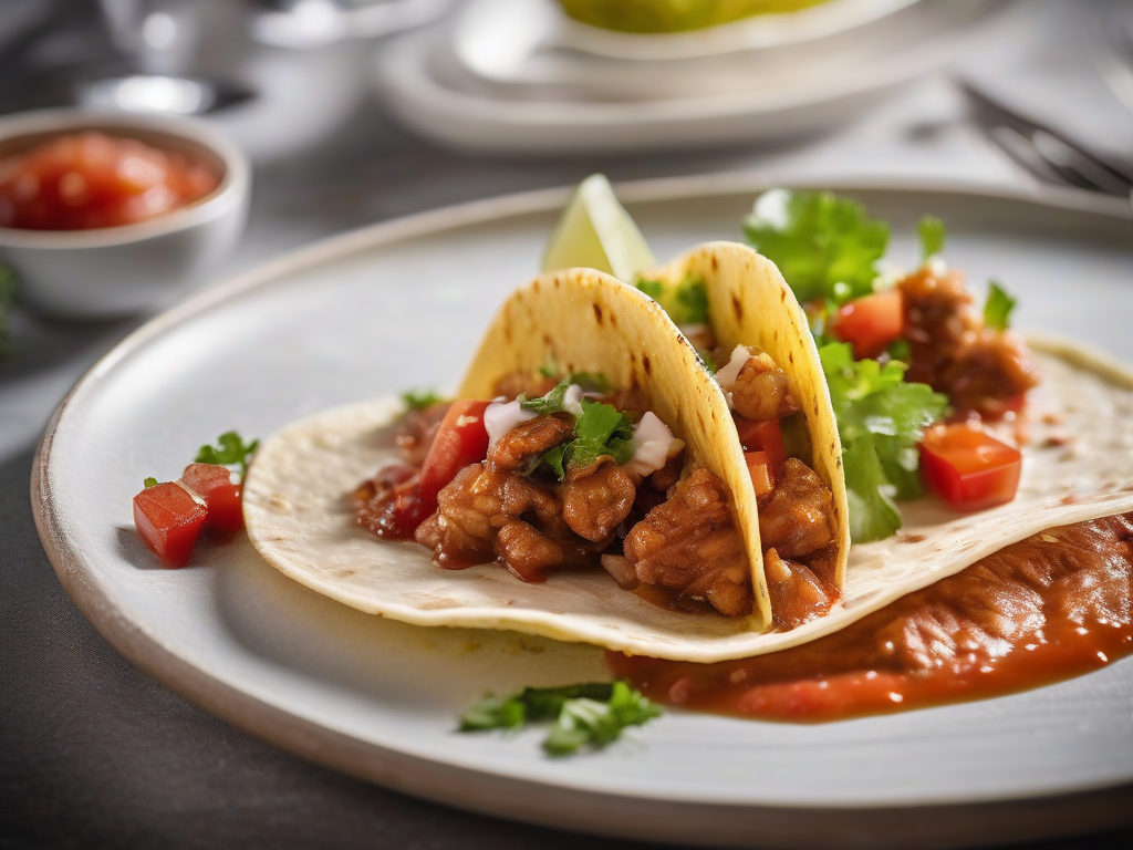 Tacos de Frango com Salsa de Tomate e Cebola Caramelizada