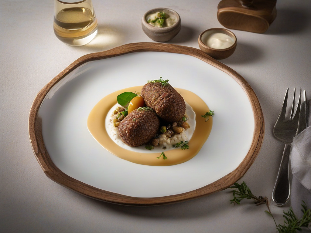 Kibbeh de Cordeiro com Molho de Iogurte e Alho Sírio