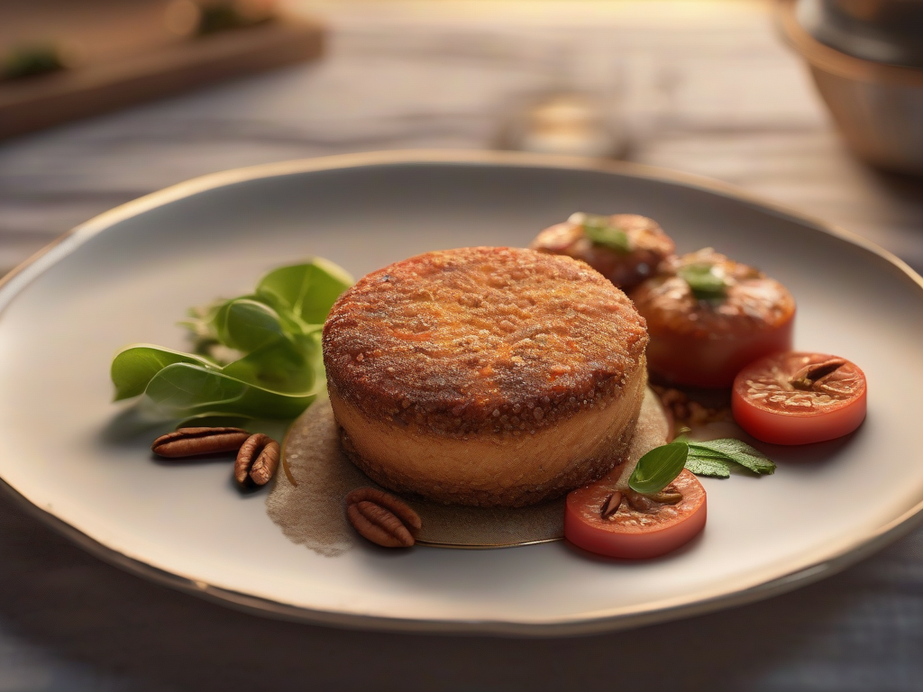 Torta de Abobrinha com Nozes Pecan e Molho de Tomate