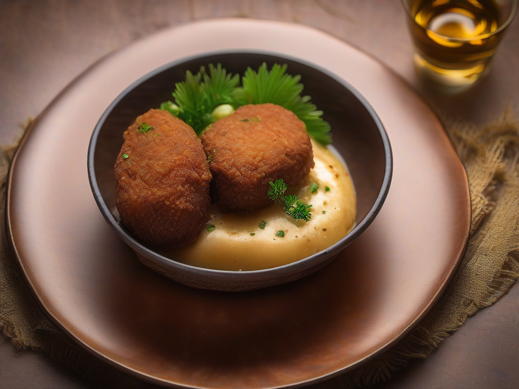 Kibbeh de Frango com Molho de Tahine Sírio