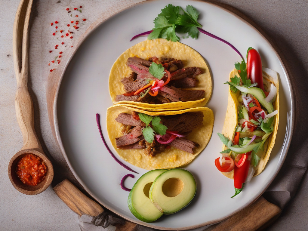 Tacos de Carne com Abobrinha e Pimentão