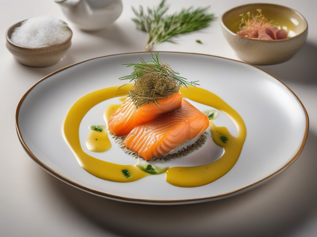 Salmão Grelhado com Molho de Gengibre e Abobrinha