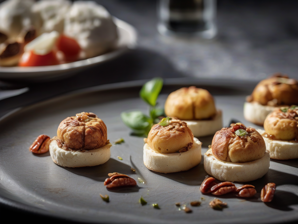 Torta de Queijo com Nozes Pecan e Molho de Tomate à la Italiana