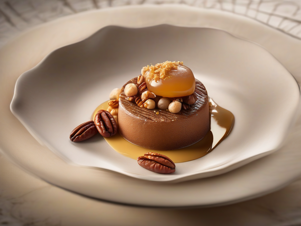 Bolo de Fubá com Nozes Pecan e Caramelo