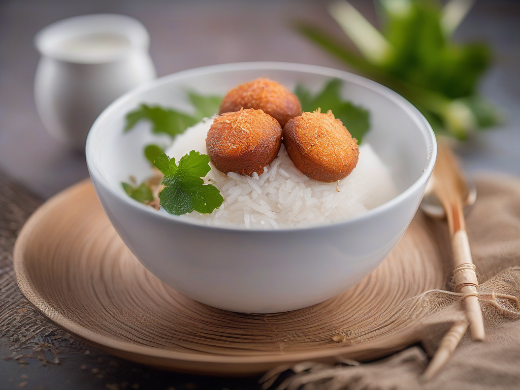 Bolinho de Arroz com Coco e Manga à la Tailandesa