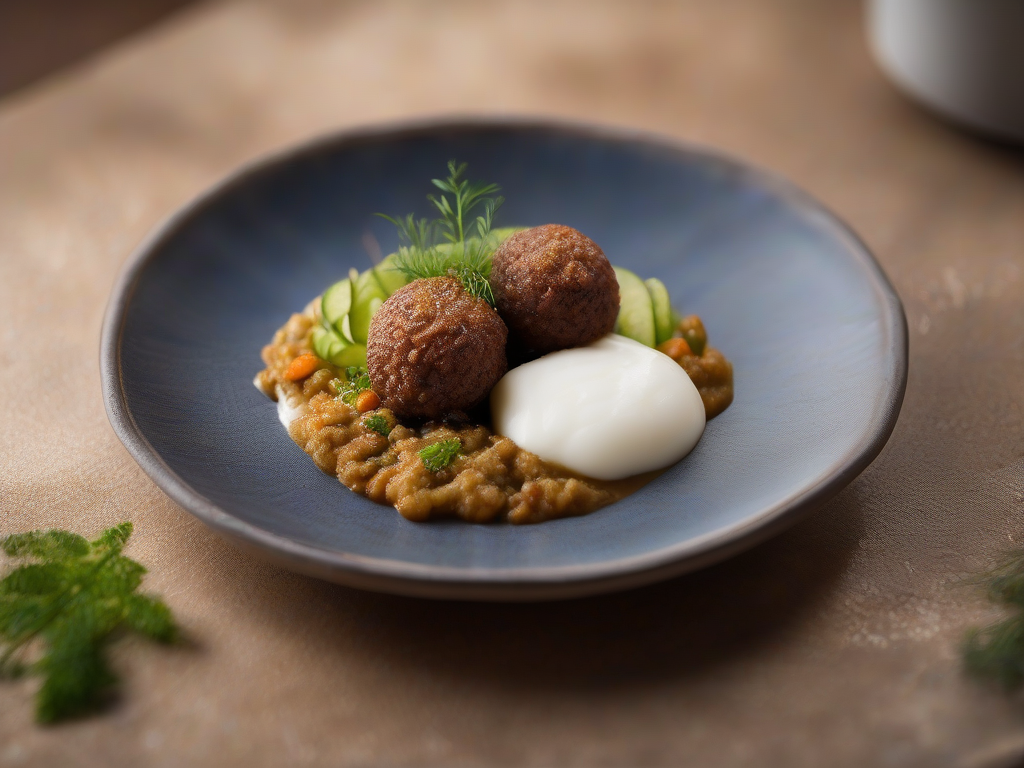 Kibbeh de Cordeiro com Molho de Iogurte e Alho