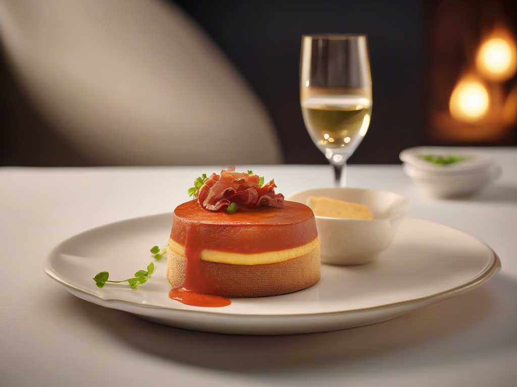 Torta de Queijo com Bacon e Molho de Tomate
