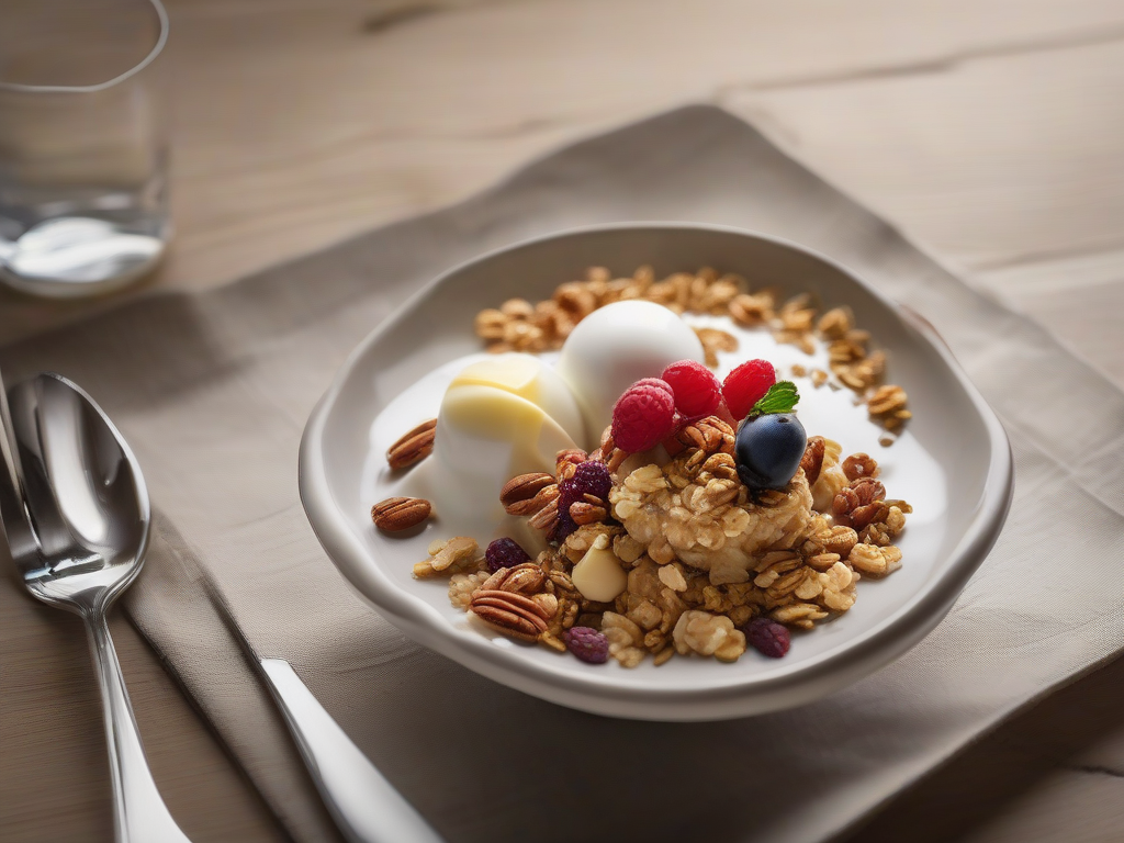Café da Manhã Saudável com Iogurte e Granola