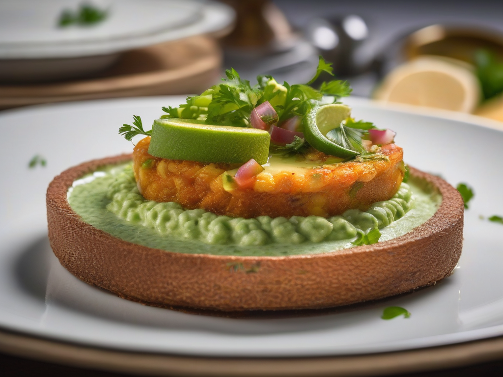 Torta Mexicana de Camarão com Salsa de Abacate e Cilantro