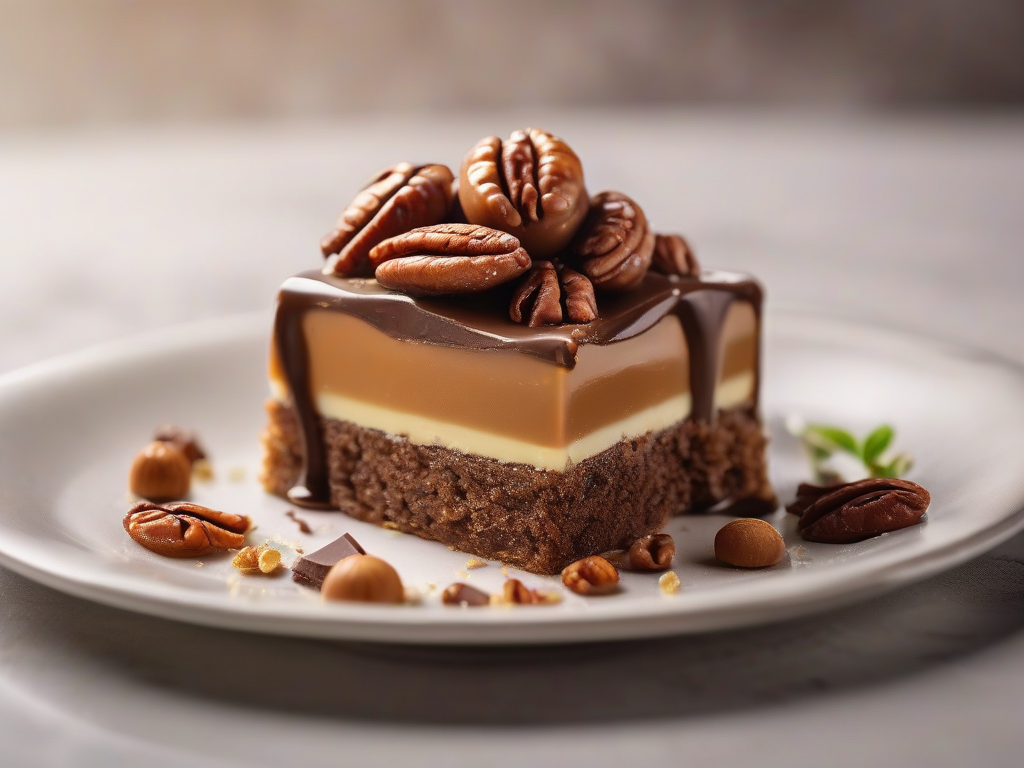 Torta Gelada de Chocolate com Nozes Pecan e Caramelo