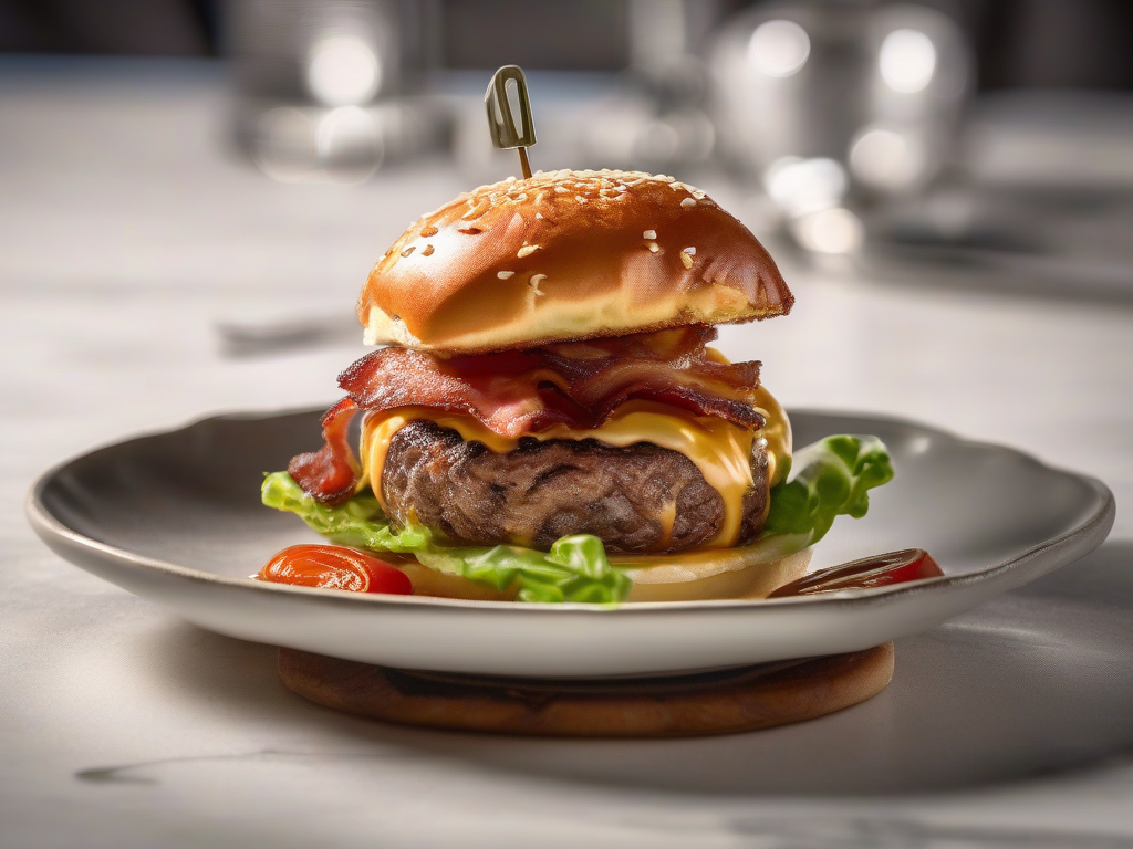 Bacon Cheeseburger com Molho de Tomate Caramelizado