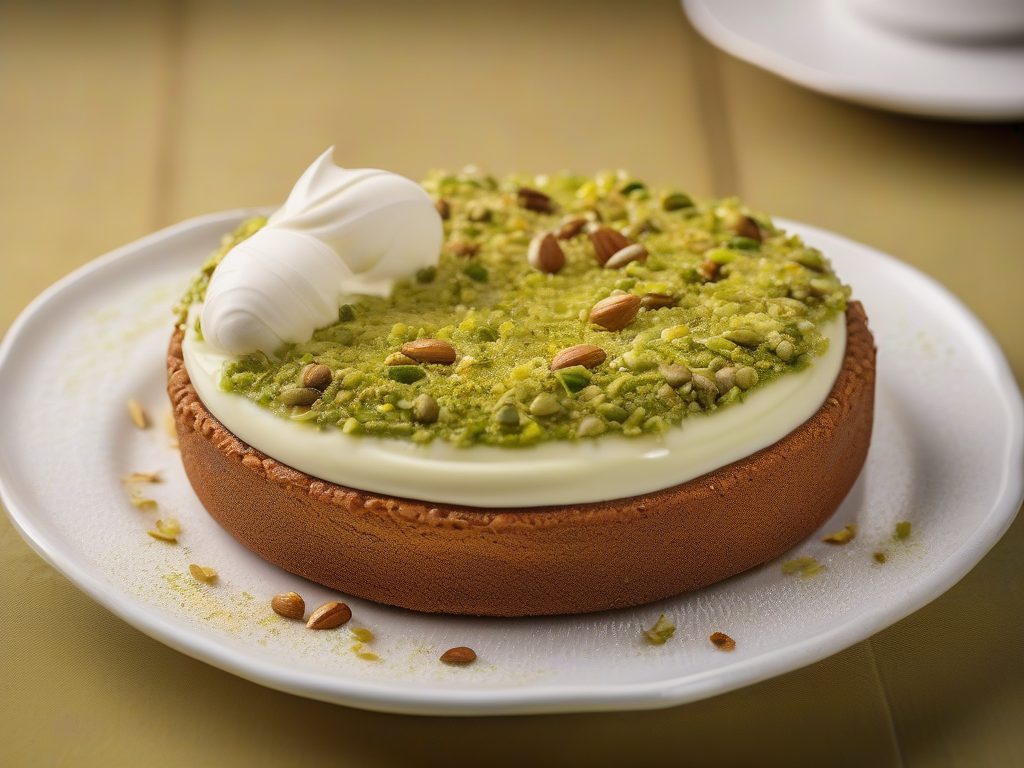 Torta Gelada de Limão com Nozes de Pistache e Creme de Leite