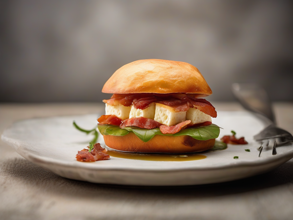 Torta de Queijo Coalho com Bacon e Molho de Tomate Mineiro