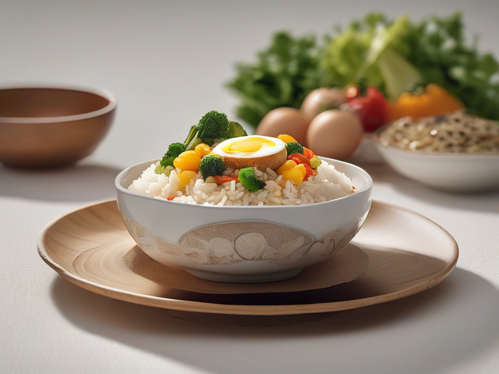 Bowl de Arroz Integral com Ovo e Vegetais
