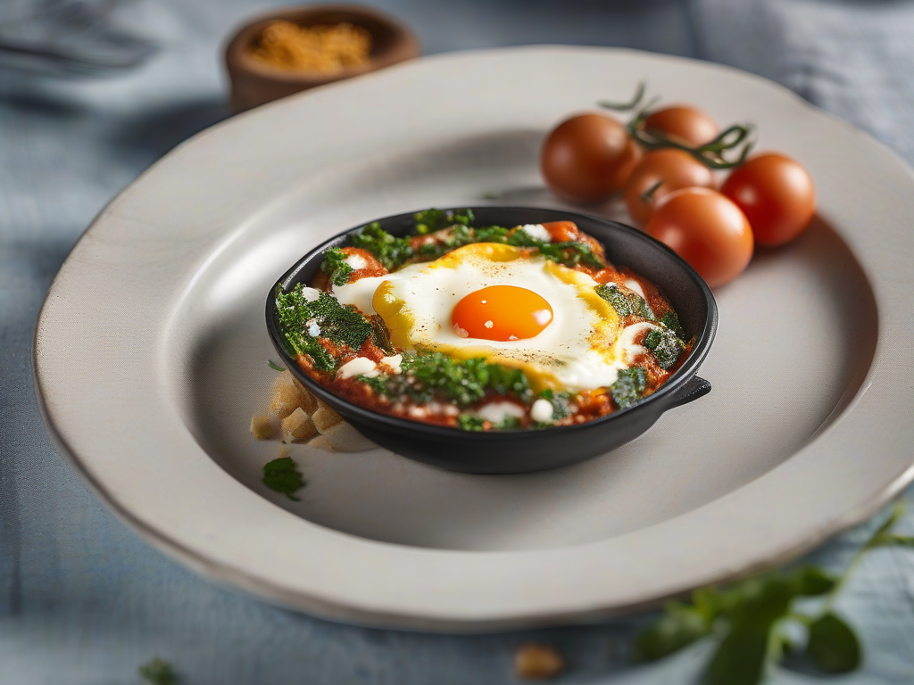 Shakshuka de Espinafre com Ovo e Queijo Feta