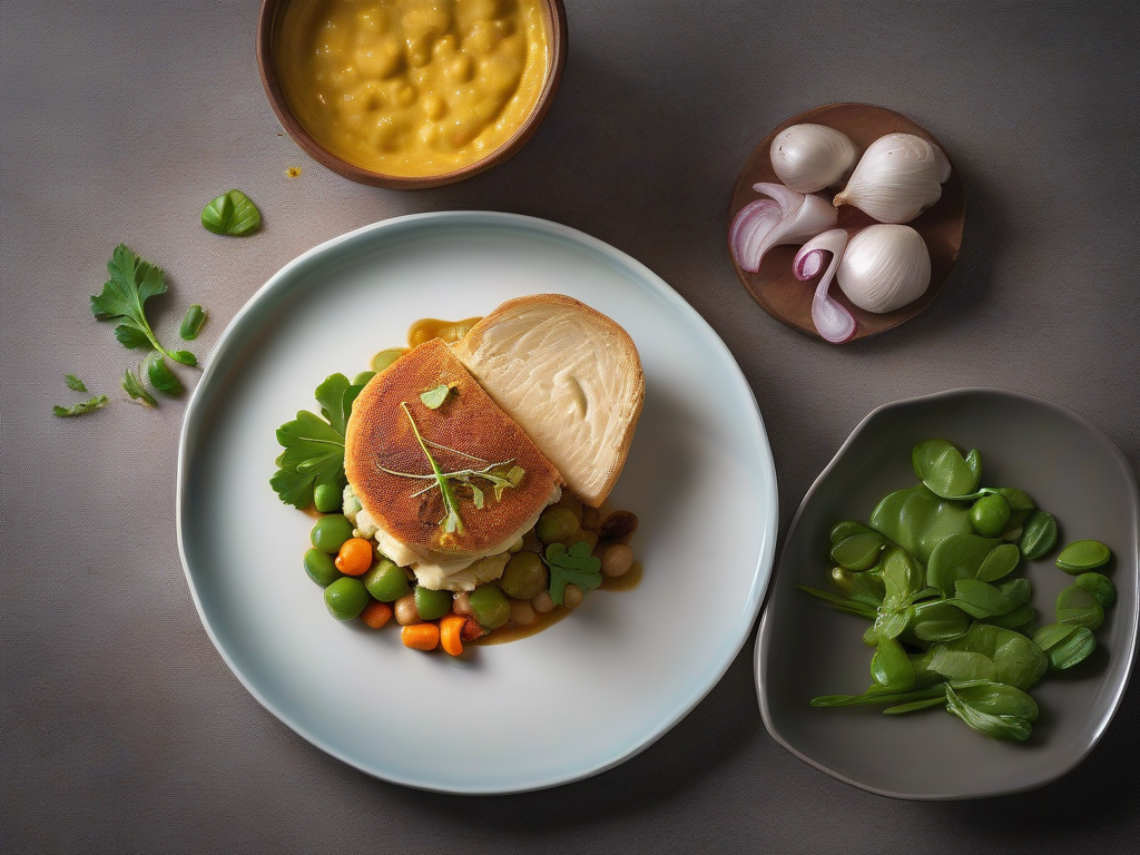 Torta de Frango com Queijo e Legumes