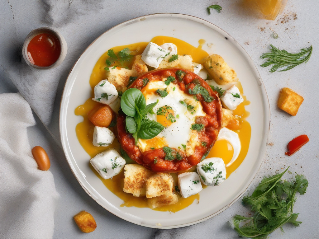 Shakshuka de Espinafre com Camarão e Queijo Feta