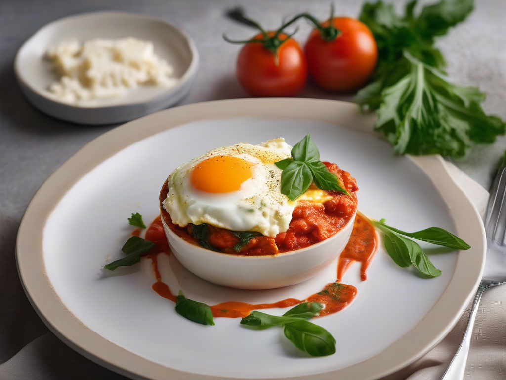 Shakshuka de Tomate com Queijo Feta e Espinafre