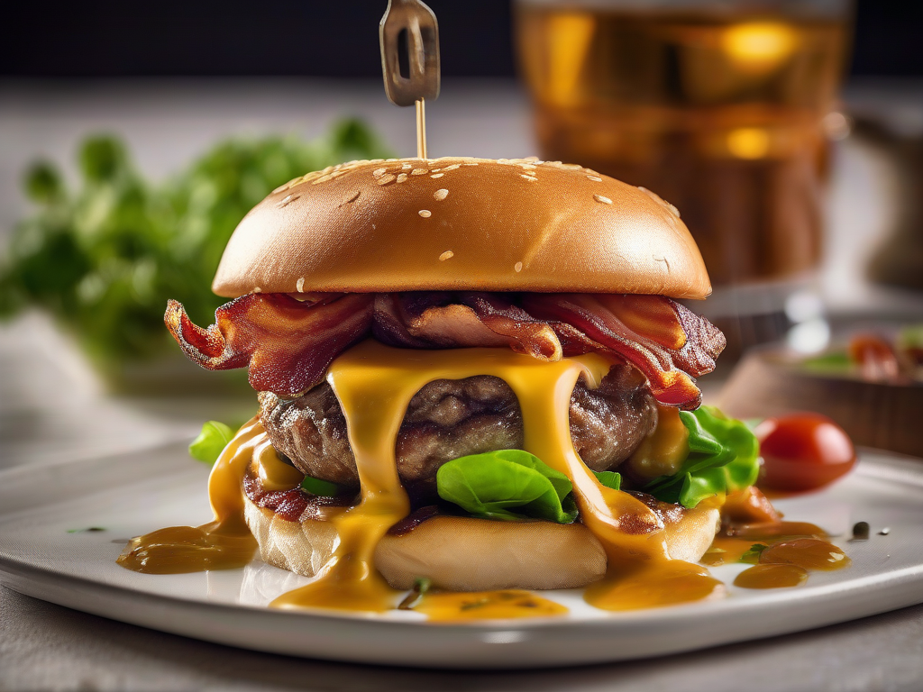 Bacon Cheeseburger com Cebola Caramelizada
