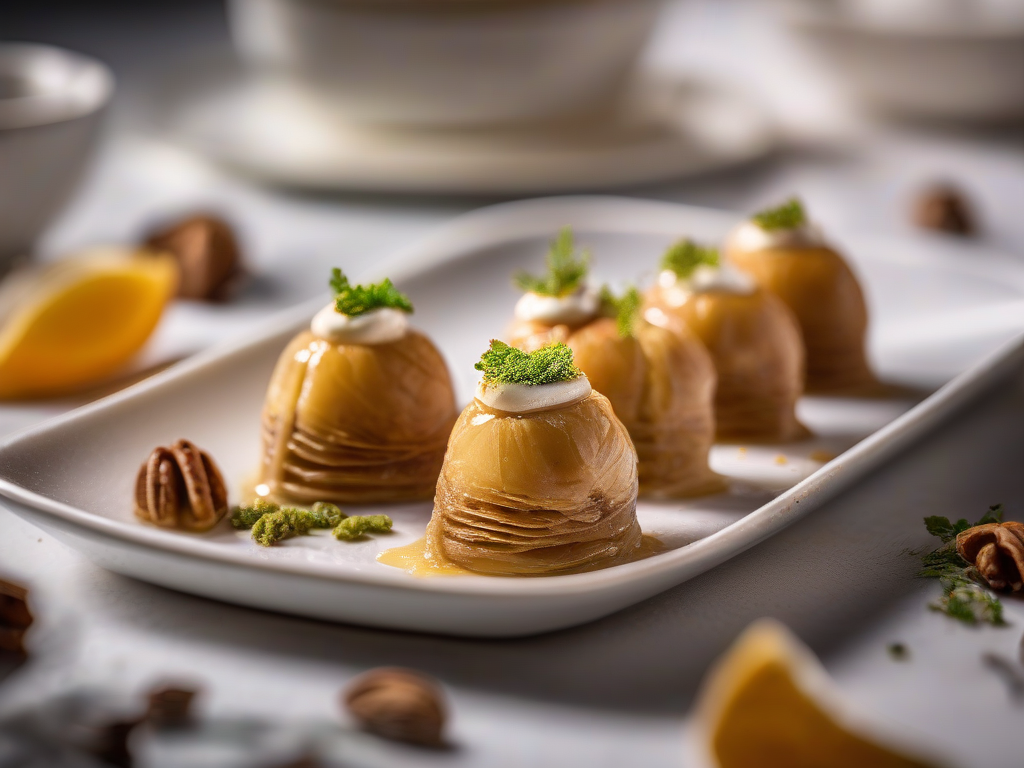 Baklawa de Nozes com Sorvete de Cardamomo