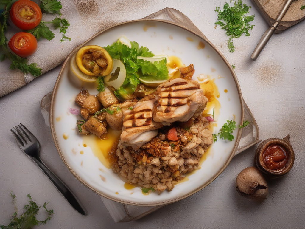 Shawarma de Frango com Molho de Tahine