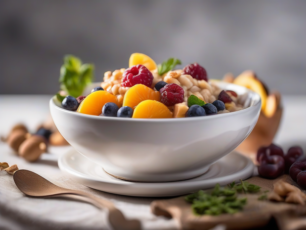 Bowl de Aveia com Frutas e Mel ao Estilo Mediterrâneo