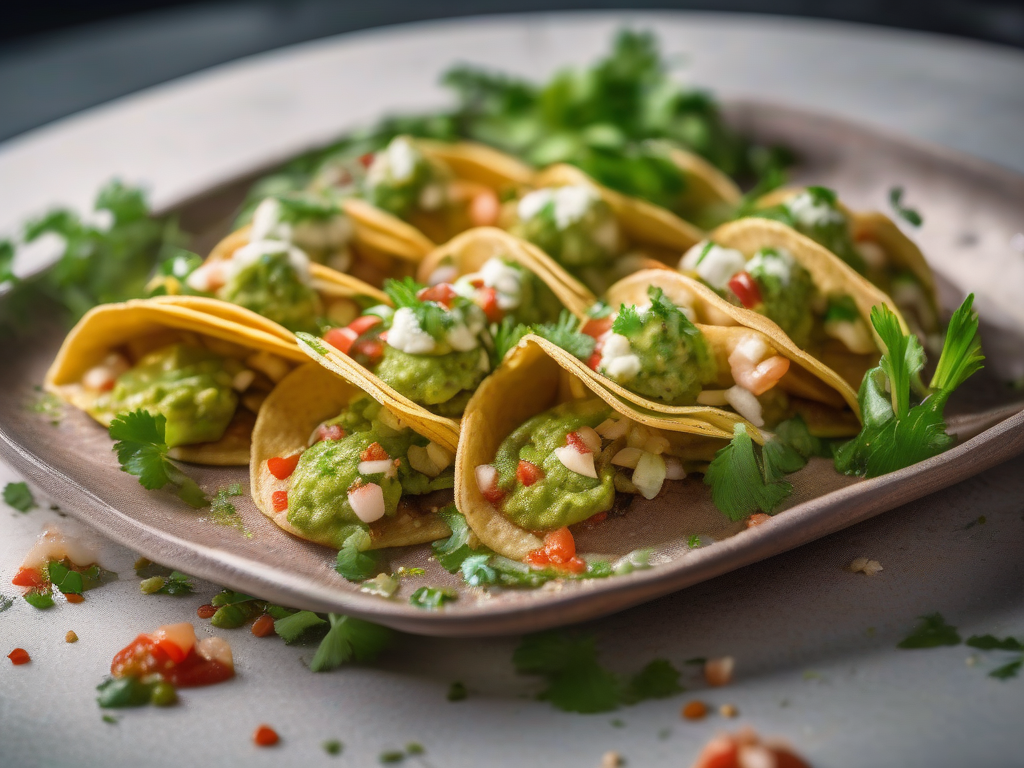 Tacos de Camarão com Salsa de Abacate e Cilantro
