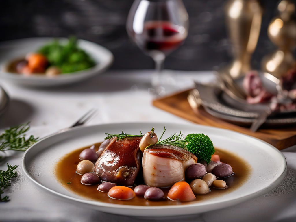 Coq au Vin com Legumes