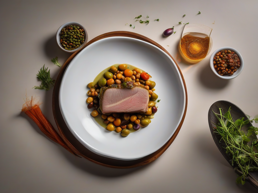 Lombo de Porco Grelhado com Legumes Mediterrânicos