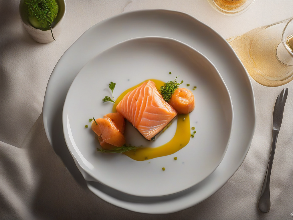 Salmão Grelhado com Molho de Gengibre e Abobrinha