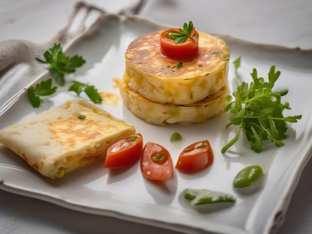 Tortilla de Abobrinha com Queijo e Salsa de Tomate